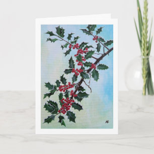 Holly Branch in Winter's Snow by Alfred Fox Card