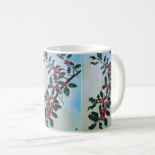 Holly Branch in Winter's Snow by Alfred Fox Coffee Mug