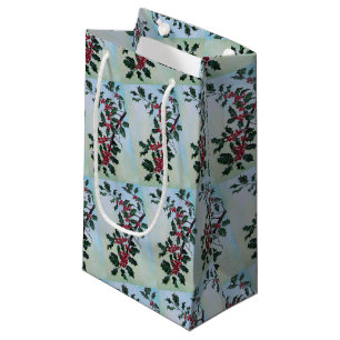 Holly Branch in Winter's Snow by Alfred Fox Small Gift Bag