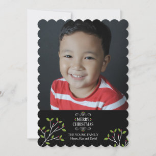 Holly Branches Holiday Photo Card