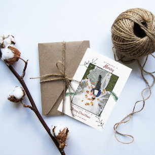 Holly Branches Newlyweds 1st Christmas Wedding Holiday Card