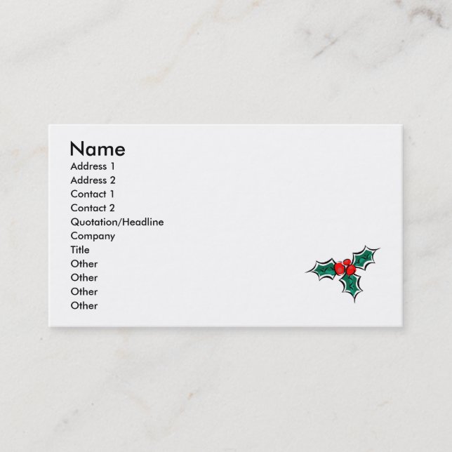 Holly Business Card (Front)