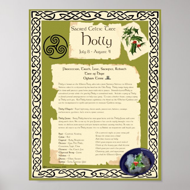 HOLLY CELTIC SACRED TREE POSTER (Front)