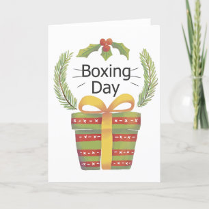 holly christmas boxing day holiday card
