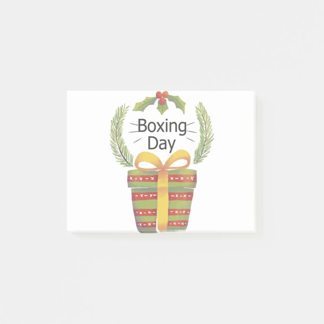 holly christmas boxing day post-it notes (Front)