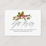 Holly Christmas Bridal Shower Gift Registry Enclosure Card<br><div class="desc">Vintage red flowers,  holly and berries christmas bridal shower gift registry cards designed to be quickly and easily customised.</div>