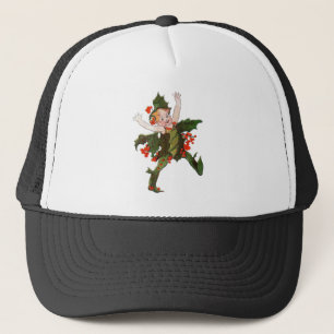 Holly Christmas Flower Child Cute Vintage Floral Trucker Hat