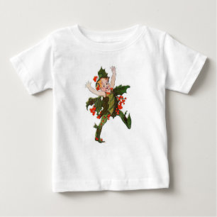 Holly Christmas Flower Child Funny Floral Vintage Baby T-Shirt
