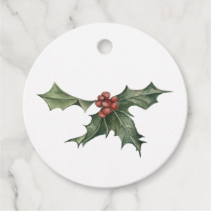 Holly Christmas Gift Tag