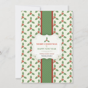 Holly Christmas Holiday Card