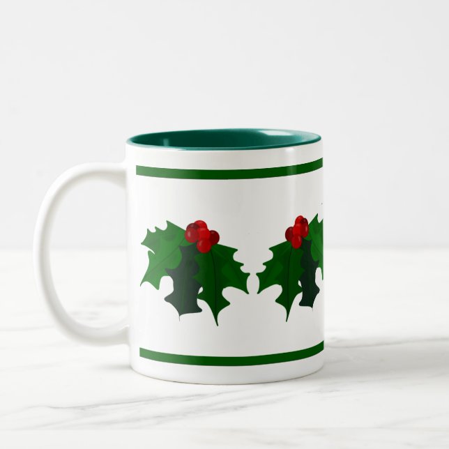 Holly Christmas Mug (Left)