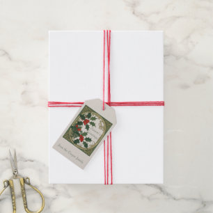Holly Christmas Red Berry Decorative Holiday Gift Tags