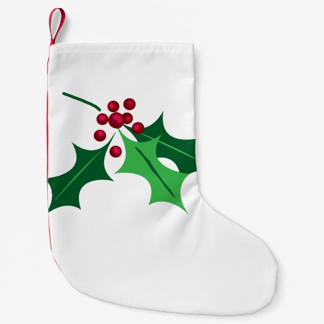 Holly Christmas Small Christmas Stocking (Front)