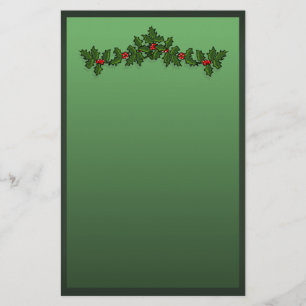 Holly Christmas Stationery
