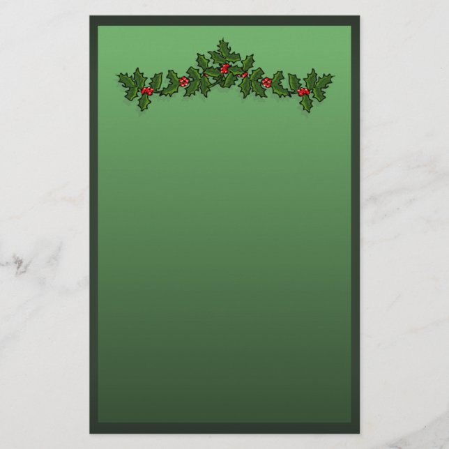 Holly Christmas Stationery (Front)