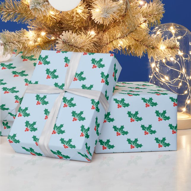 Holly Christmas Wrapping Paper (Holidays)