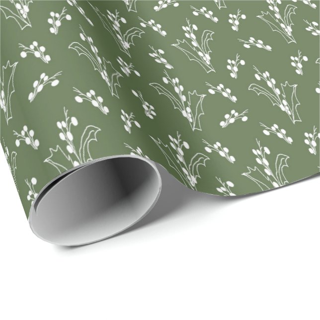 Holly Christmas Wrapping Paper (Roll Corner)