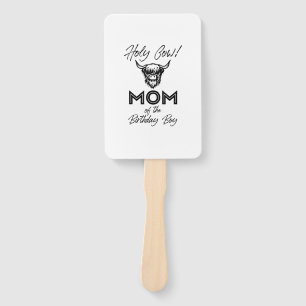 Holly Cow Mummy Of The Birthday Boy Highland Cow 1 Hand Fan