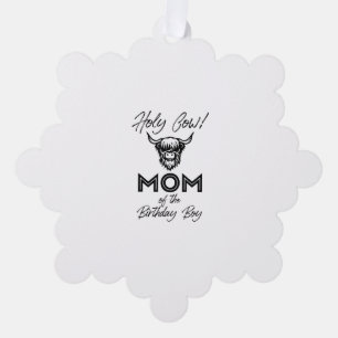 Holly Cow Mummy Of The Birthday Boy Highland Cow 1 Tree Decoration Card