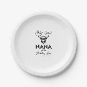 Holly Cow Nana Of The Birthday Boy Highland Cow 1s Paper Plate