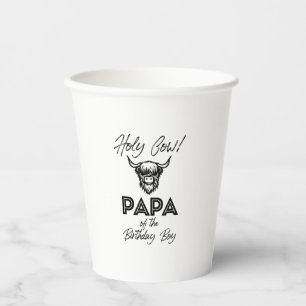 Holly Cow Papa Of The Birthday Boy Highland Cow 1s Paper Cups