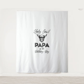 Holly Cow Papa Of The Birthday Boy Highland Cow 1s Tapestry