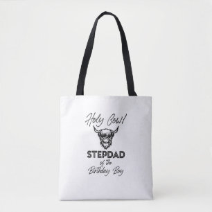 Holly Cow Stepdad Of The Birthday Boy Highland Cow Tote Bag