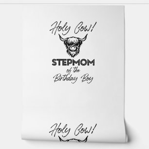Holly Cow Stepmom Of The Birthday Boy Highland Cow Wallpaper