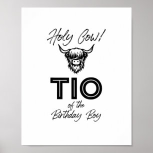 Holly Cow Tio Of The Birthday Boy Highland Cow 1st Poster