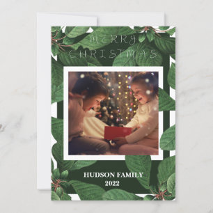 Holly Days   Merry Christmas Photo Holiday Card