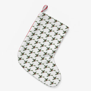 Holly design Christmas stocking