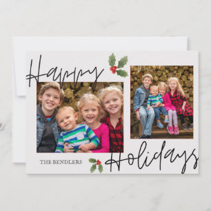 Holly Family Happy Holidays Card