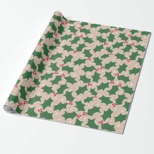 Holly Festive Christmas wrapping paper