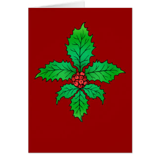 Holly Fleur de lis blank card