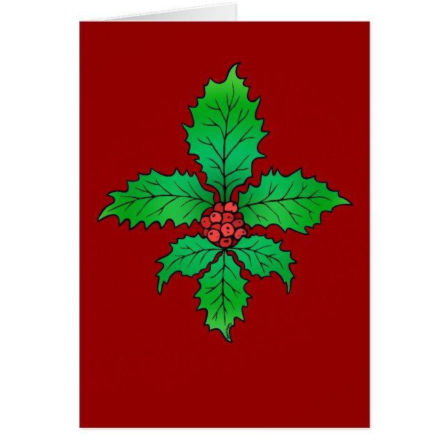 Holly Fleur de lis blank card (Front)