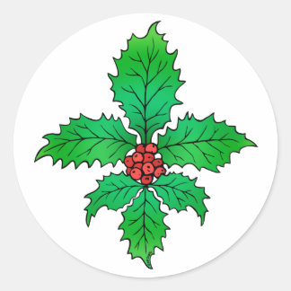 Holly Fleur de lis Stickers