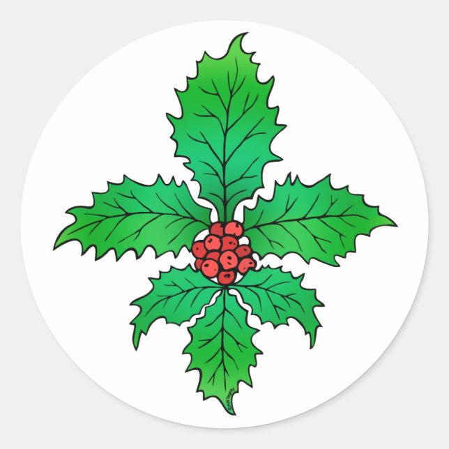 Holly Fleur de lis Stickers (Front)