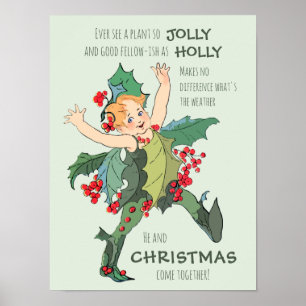 Holly Flower children Elizabeth Gordon CC0526 Poster