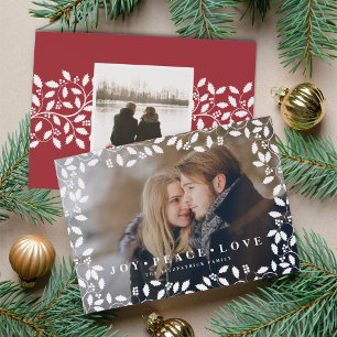 Holly Frame   Holiday Photo Card