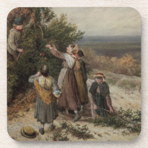 Holly Gatherers (w/c and bodycolour) Coaster
