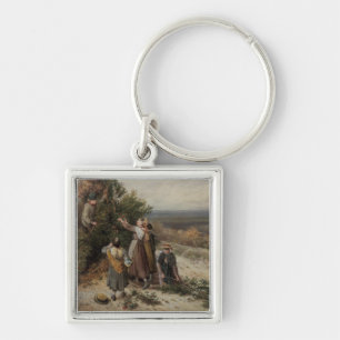 Holly Gatherers (w/c and bodycolour) Key Ring
