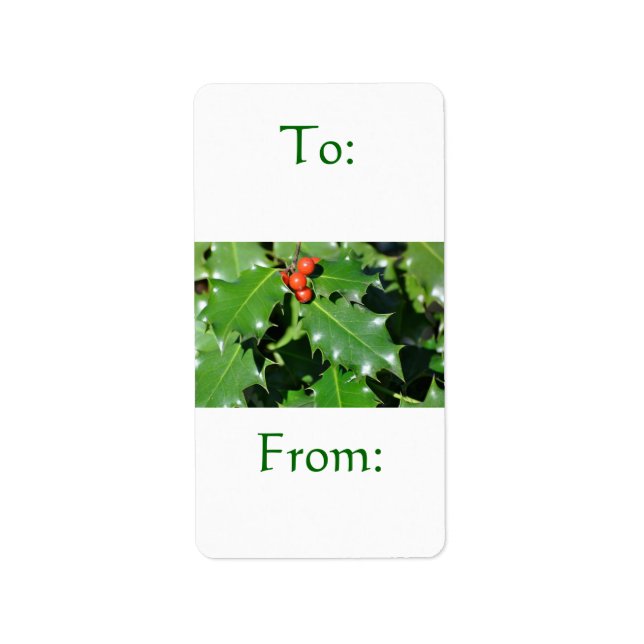 Holly Gift Label (Front)