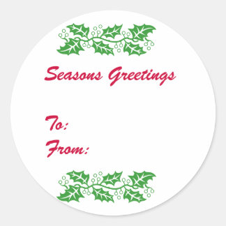 Holly Gift Tag Stickers