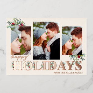 Holly Happy Holidays Holiday Photo Collage