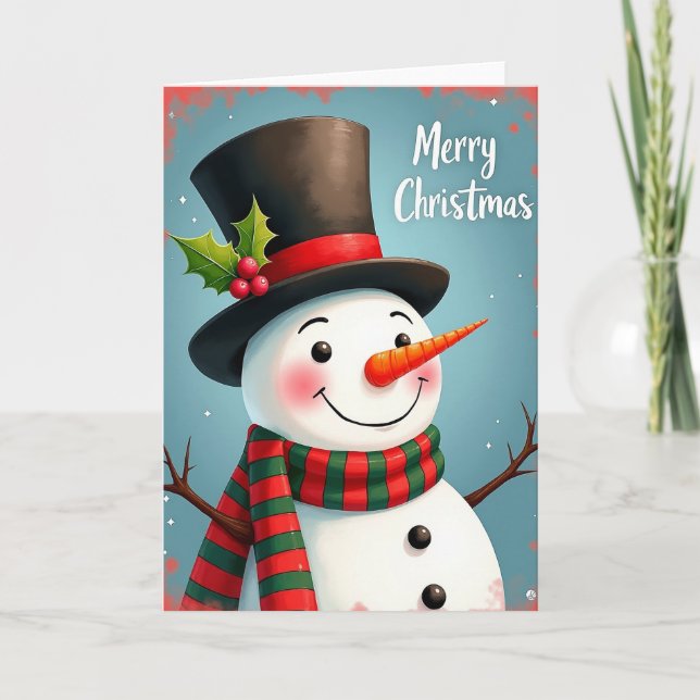 Holly Hat Christmas Card (Front)