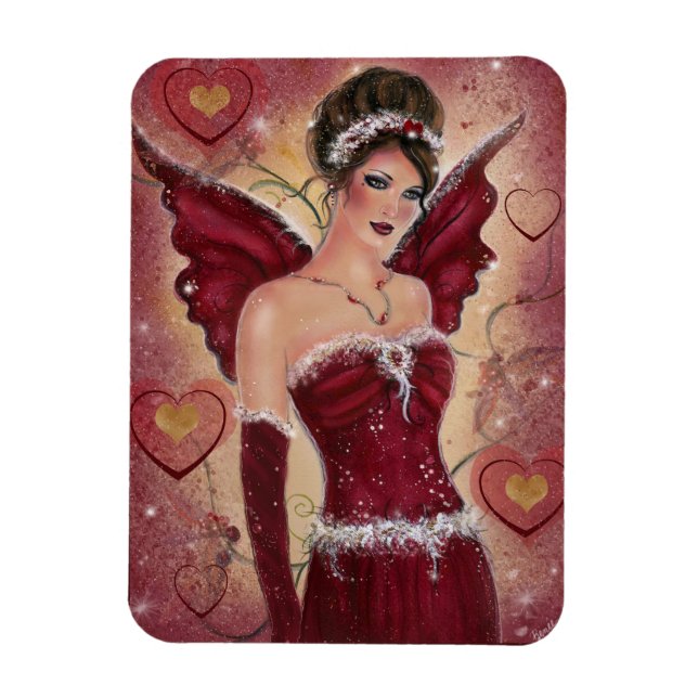 Holly Heart valentine fairy by Renee Magnet (Vertical)