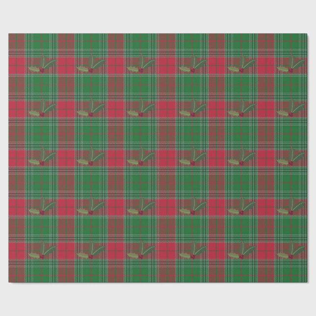 Holly Holiday Wrapping Paper (Seam)