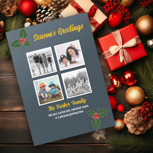 Holly Instagram Photograph Christmas Card