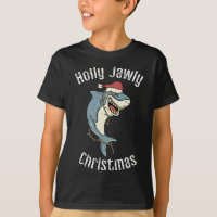 Holly Jawly Christmas Funny Santa Shark Xmas Shark