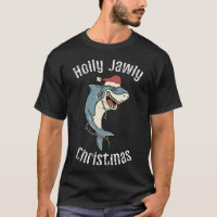 Holly Jawly Christmas Funny Santa Shark Xmas Shark